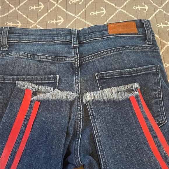 Zara Blue Jeans with Red Stripes - Picture 9 of 13